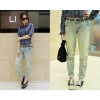 Amanda49 Fashionable and Casual Destroyed Wash Light baggy Jeans