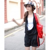 Amanda49 Slim and Fashionable Black Cotton Jumpsuits For Women