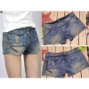Amanda49 Fashionable Mix-Matched Stitching Short Jeans