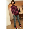 Amanda49 Loose and Comfortable Washed Mill White Straight Jeans