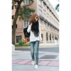 Amanda49 New Fashion Special Button Design Snow Pencil Jeans