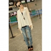 Amanda49 Stylish and Delicate Lace Embellished Waist Baggy Jeans