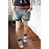Amanda49 Stylish and Special Back Packet Design Short Baggy Jeans