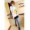 Amanda49 Stylish Button Embellished Classic Blue Pencil Jeans