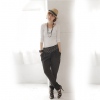 Amanda49 Corean Fashion and Comfortable Style Casual and Slim Printing Rivet Decorated Heram Pants
