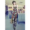 Amanda49 New Arrival Restore Ancient Ways Style Flower Pattern Decorated Mix-color Jumpsuit For Woman/Girl