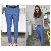 Amanda49 Leisure Many Pockets Diagonal Design Blue Jeans+Cotton Long Pants For Women