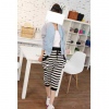 Amanda49 New Arrival Zebre Strips Pattern Loose Taper Cropped Pants