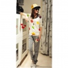 Amanda49 Leisure Style Simple and Decent Special Pattern Printed Trousers For Female