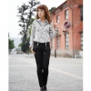Amanda49 Slim and Popular Double-Breasted Black Suiting Trousers For Women
