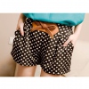 Amanda49 The Latest Style Polka Dot Patterns Bow-Tie Embellished High Elastic Waist Design Pants