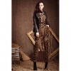Amanda49 Summer New Arrival Leopard Printing Round Neckline Sleeveless Jumpsuit