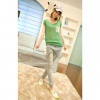 Amanda49 Slim and Stylish Diagonal Pocket Low Waist Light Blue Feet Jeans For Women