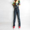Amanda49 Korea Style Many Pockets Design Dismountable Blue Jeans Overalls For Women