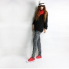 Amanda49 Snow Old Style Black Feet Jeans For Women
