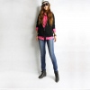 Amanda49 Slim and Refreshing Low Waist Old Style Blue Feet Jeans For Women