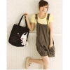 Amanda49 Sweety Frills Double-Pocket Puff Braces Overalls For Women