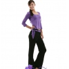 Amanda49 Stylish Three Quarter Sleeve Blouse and Cotton Trousers Yoga Clothing Dance Suit