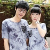 Amanda49 Summer New Arrival Round Neckline Tie-Dye Embellished Mercerized Cotton Short Sleeve T-Shirt--Lover's Clothes