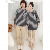 Amanda49 Fashion Style Round Collar and Long Sleeve Stripe Blouse For Lover