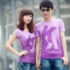 Amanda49 Special Letter Printed Round Neckline Couple T-Shirt For Lovers