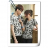 Amanda49 Popular Round Neckline Snow Style Short Sleeves Couple T-Shirt For Lovers