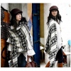 Amanda49 Elegant and National Snow Patterns Black Wide Scarf For Women
