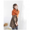 Amanda49 Warming and Exquisite Flax Patterns Orange Long Scarf For Women