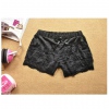 Amanda49 Exquisite and Sexy Layered Lace Embellished Elastic Waisted Bowknot Lace+Cotton Safety Pants For Women