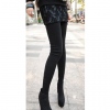 Amanda49 Special Lace Skirt Waist Design Long Thicken Black Cotton+Lace Trousers For Women