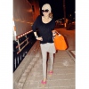 Amanda49 Stylish and Distinctive Cross Hem Design Slim Leggings For Female