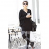 Amanda49 New Arrival Stylish Black and Gray Colormatching Leggings