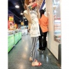 Amanda49 Stylish and Slim Black and White Vertical Stripes Leggings