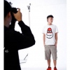 Amanda49 Comedy Round Neckline Cartoon Pattern White Sleeves Cotton T-Shirt For Men