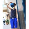 Amanda49 Popular and Comfortable Round Neckline Dots Pattern Cotton Fabric Strander Vest For Men