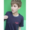 Amanda49 Leisure Round Neckline Dots Pattern Cotton T-Shirt For Men