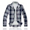 Amanda49 Stylish Long Sleeve Pure Cotton Plaid Shirt For Men