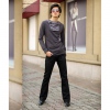 Amanda49 New Arrival Fashionn Style Collage Pattern Slim Hooded Fleeces For Man