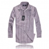 Amanda49 Decent and Single-Breasted Red and Black Checks Long Sleeve Plaid Shirt For Men