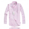 Amanda49 Decent and Single-Breasted Long Sleeve Pink Plaid Shirt For Men