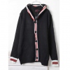Amanda49 Popular and Refreshing Stripes Hem Long Sleeves Hood Coat For Men