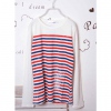 Amanda49 Refreshing Round Neckline Stripes Inkjet White Long Sleeves T-Shirt For Men