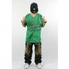 Amanda49 Hip Hop Style Comfortable and Ventilate V-Neckline Letters Printing Green Polyster Short Sleeve Jersey