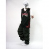 Amanda49 Hip Hop Style Comfortable and Ventilate Round Neckline Red Skull Head Patterns Black Cotton Sleeveless Basketball Jersey