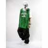 Amanda49 Hip Hop Style Comfortable and Ventilate Round Neckline Letters Embroidered Green Cotton Sleeveless Basketball Jersey