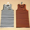 Amanda49 Summer Fashion Hip Hop Style Round Neckline Stripes Patterns Letters Embellished Sleeveless Cotton Vest