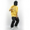Amanda49 Hip Hop Style Street Fashion Letters Embroidered Round Neckline Yellow Cotton Short Sleeve T-Shirt