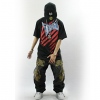 Amanda49 Hip Hop Style Street Fashion Rhinoceros Printing Round Neckline Elastic Cotton Short Sleeve Men's T-Shirt