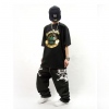 Amanda49 Hip Hop Style Street Fashion Imperial Crown Printing Round Neckline Short Sleeve T-Shirt