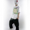 Amanda49 Hip Hop Style Street Fashion Artistic Panting Round Neckline Elastic Cotton Short Sleeve T-Shirt